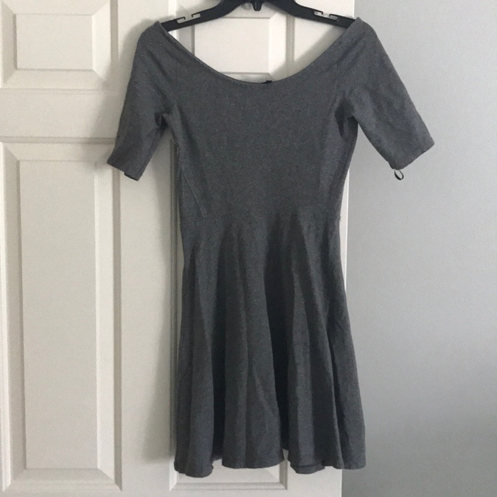 Grey fit and flare dress